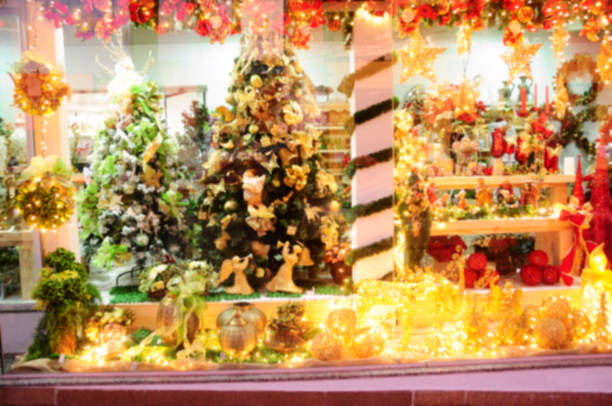 istock defocused christmas decoration ideal for image background, blurred texture. 1187629574