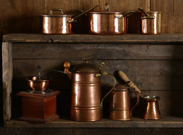 istock copper utensils, pots, ladle and pan 1187630012