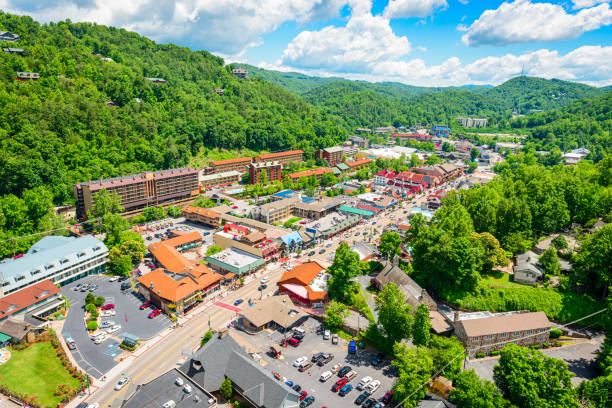 개틀린버그, 테네시, 미국 - gatlinburg tennessee city town 뉴스 사진 이미지