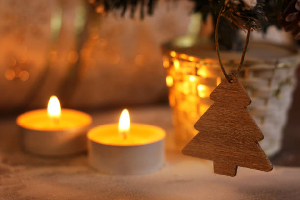 istock Orange Christmas candles, Christmas 1187640711