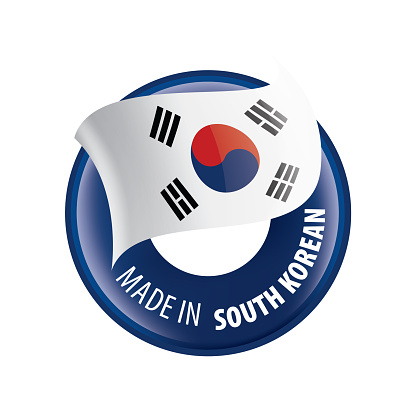 South Korean national flag, vector illustration on a white background