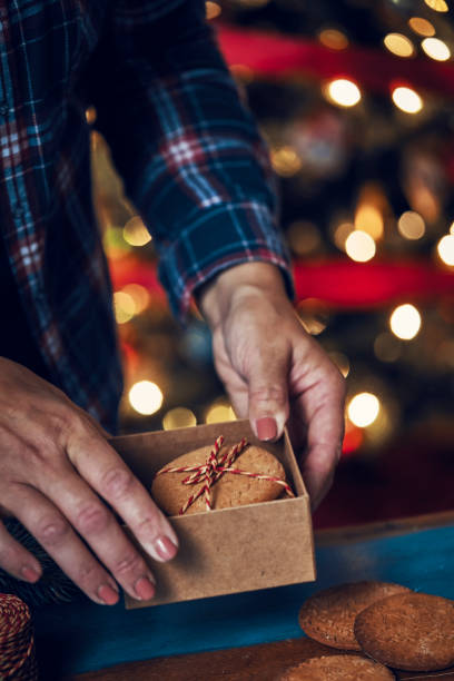 istock Packing Homemade Cookies for Christmas as a Gift 1187641991