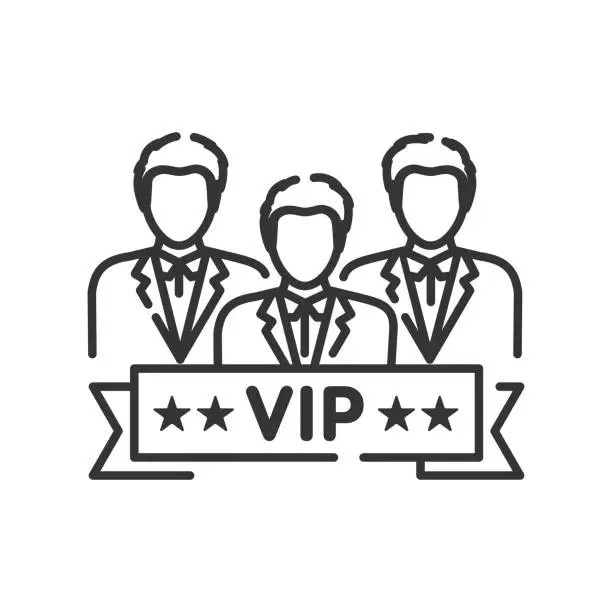 Vector illustration of Vip club line black icon. Exclusive membership. Sign for web page, mobile app, button, logo. Vector isolated button.