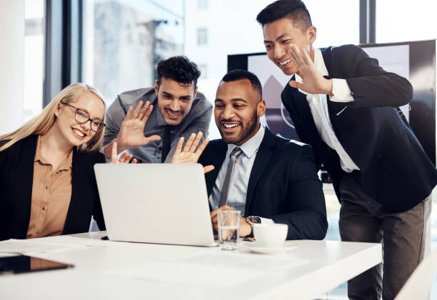 istock Say hello to the team across the boarder 1187648632