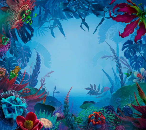 istock Fog in surreal flower garden 1187650551