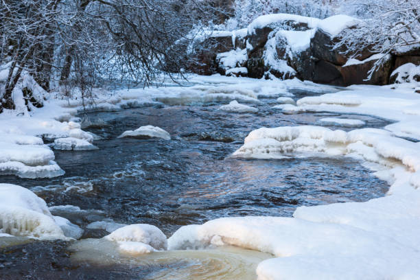 istock River flowing through the canyon landscape in winter 1187653949