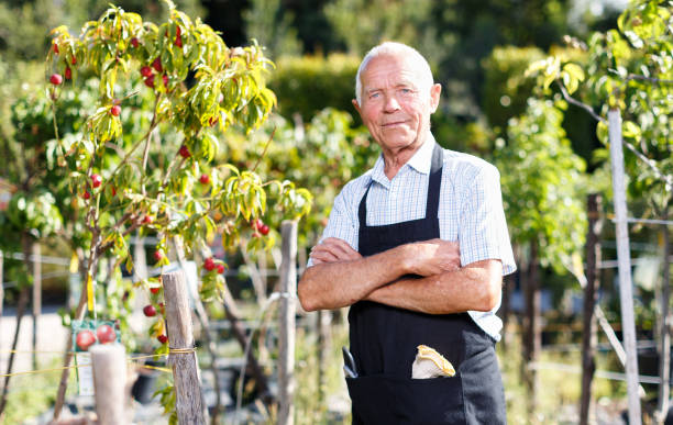 istock Confident senior man in garden 1187654068