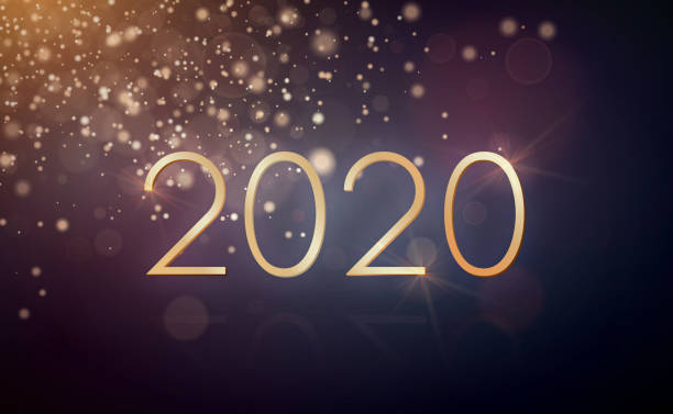 istock New Year design with gold glitter and 2020 typography. Vector flyer or banner template. 1187654923