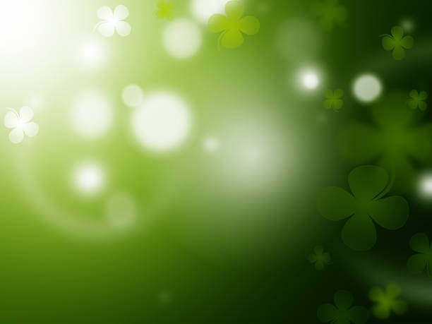 istock Background with falling clover leaves. Saint Patrick day background. Can be used for topics like symbol of Ireland, nature, summer 1187655529