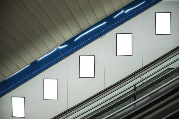 istock Blank advertisement panels at subway station staircase 1187659919
