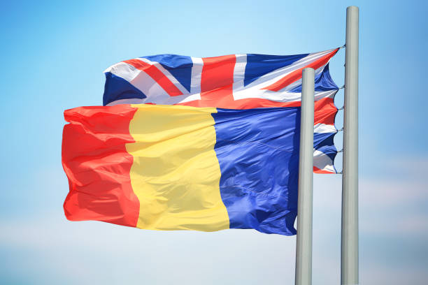 istock Flags of Romania and Great Britain 1187665035