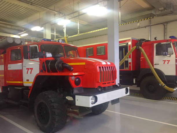 istock Fire truck in the Parking lot 1187665292