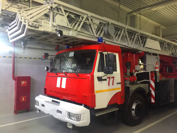istock Fire truck in the Parking lot 1187665294