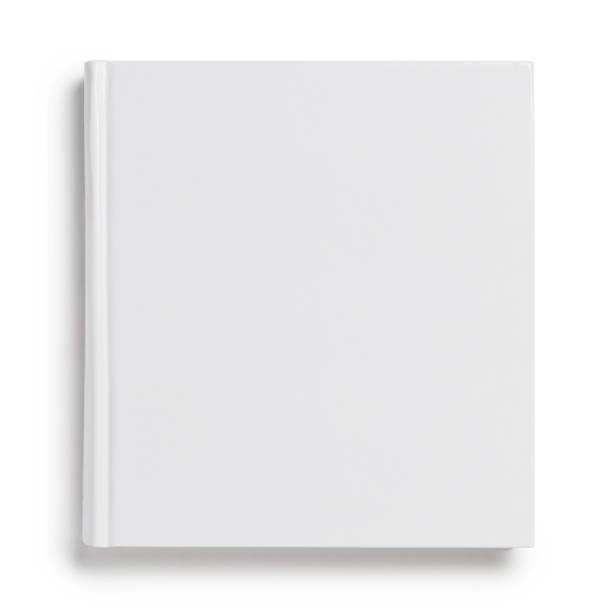 pusta twarda okładka kwadratowa książka na białym - title page zdjęcia i obrazy z banku zdjęć