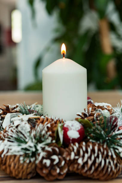 istock Beautiful Candles in home 1187671108