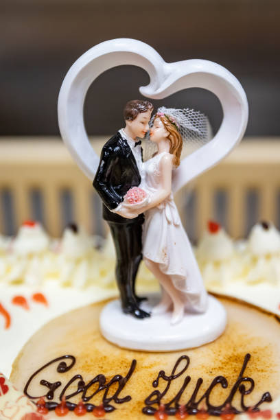 istock Wedding cake bride and groom miniature dolls 1187672095