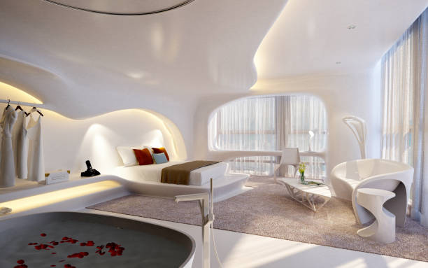 istock 3D Render of bedroom in luxury hotel 1187672645