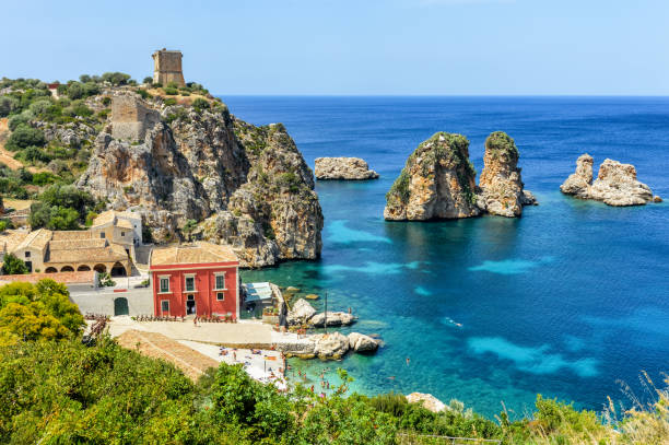 istock Beautiful Scopello beach in Sicily 1187673382