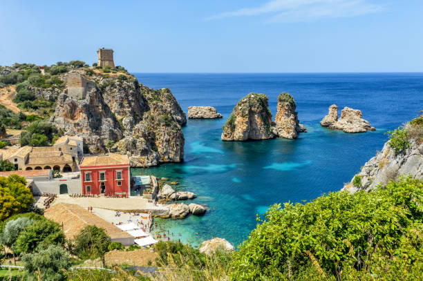 istock Beautiful Scopello beach in Sicily 1187673428