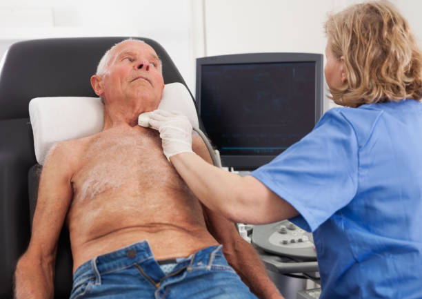 istock Doctor using ultrasound scan examining patient in hospital 1187673606