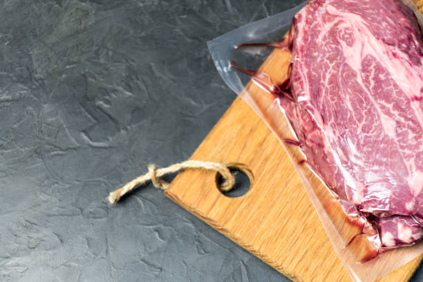 istock The marbled beef steak in a vacuum pack. 1187673881