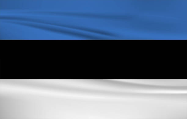 istock Waving Estonia flag, official colors and ratio correct. Estonia national flag. Vector illustration. 1187674559