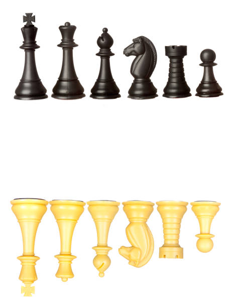 istock Set of black and white chess pieces 1187676643