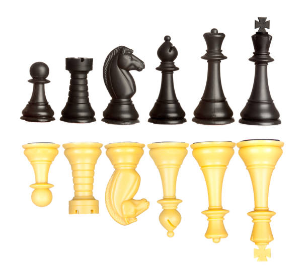 istock Set of black and white chess pieces 1187676653