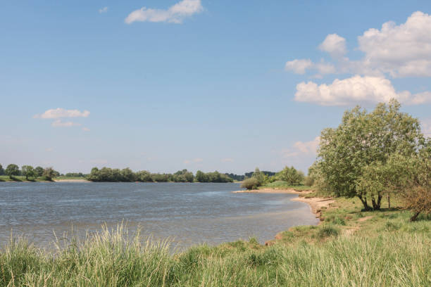 river landscape of the Danube near Deggendorf stock photo
