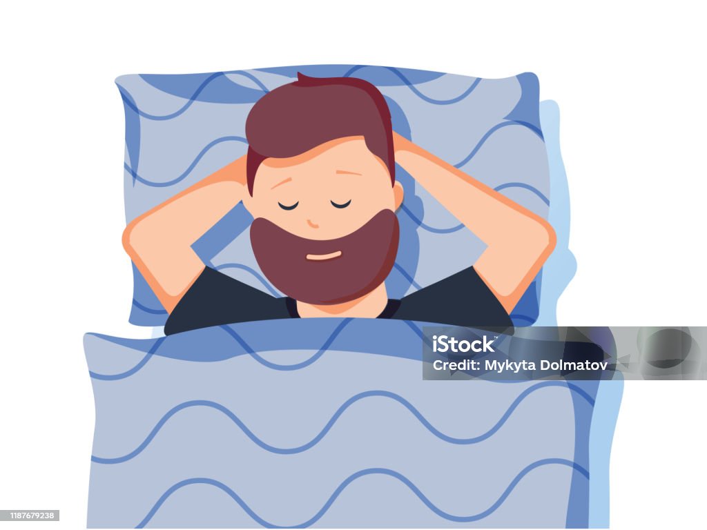 Ilustración de Dormir Un Hombre Duerme En La Cama Buenas Noches Ilustración Vectorial En Estilo De Dibujos Animados El Hombre Duerme Un Dulce Sueño y más Vectores Libres de Derechos de Dormir - Ilustración de Dormir Un Hombre Duerme En La Cama Buenas Noches Ilustración Vectorial En Estilo De Dibujos Animados El Hombre Duerme Un Dulce Sueño y más Vectores Libres de Derechos de Dormir -
