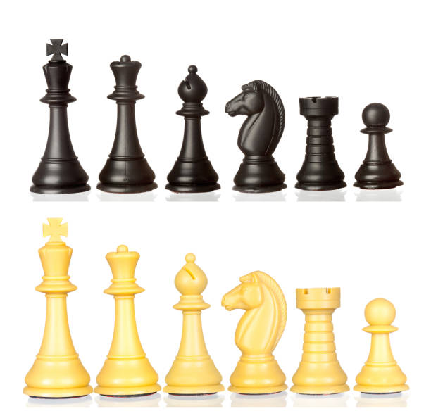 istock Set of black and white chess pieces 1187682656
