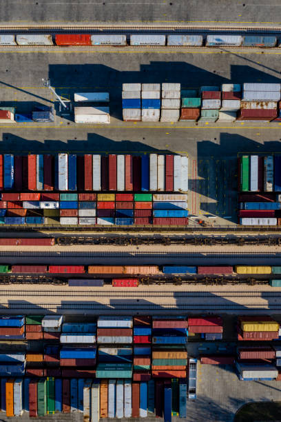istock Aerial view of Container port 1187684362