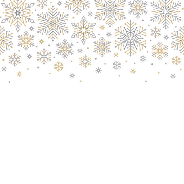 illustrazioni stock, clip art, cartoni animati e icone di tendenza di sfondo fiocchi di neve - silhouette snowflake backgrounds holiday