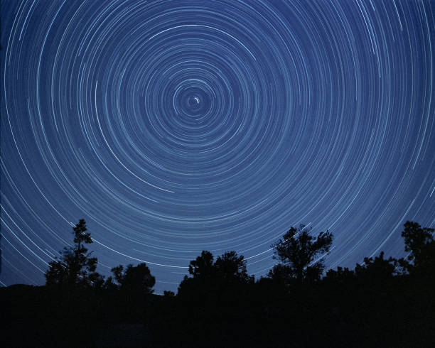 istock Star trails around north star 1187687816