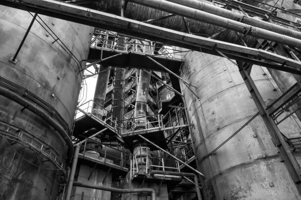Black and white art abstract industrial backround