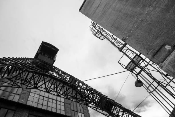 istock Black and white abstract industrial backround 1187689089