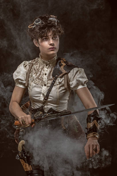 istock Steampunk female in a studio shot 1187689146