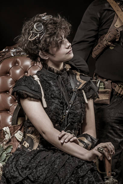 istock Steampunk female in a studio shot 1187689762