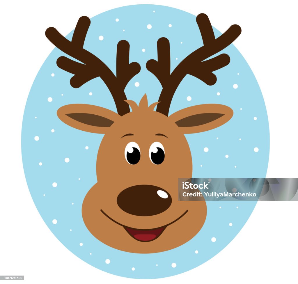Smiling Deer Face In Frame Stock Illustration - Download Image Now -  Reindeer, Head, Animal Head - iStock