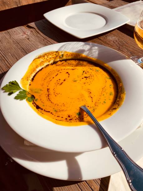 Pumpkin soup ready to eat