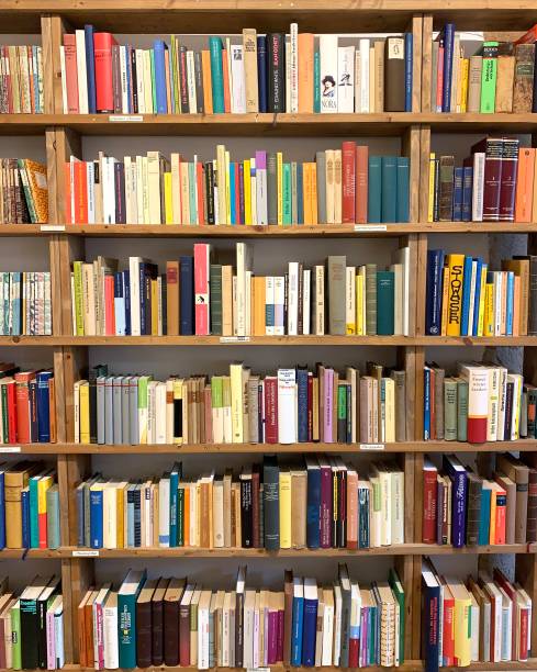 istock Library shelves, vintage books 1187701610