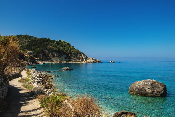 istock Rocky shore of Lefkada island in Greece 1187701785