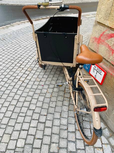 istock Cargo bike parked on the sidewalk 1187702745