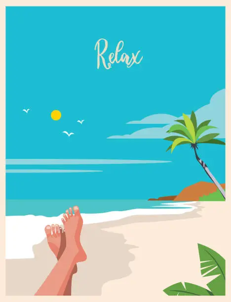 Vector illustration of Relax - Vacation - Turism and Travels