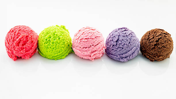 istock Various of ice cream flavor ball  isolate on white background . 1187724104