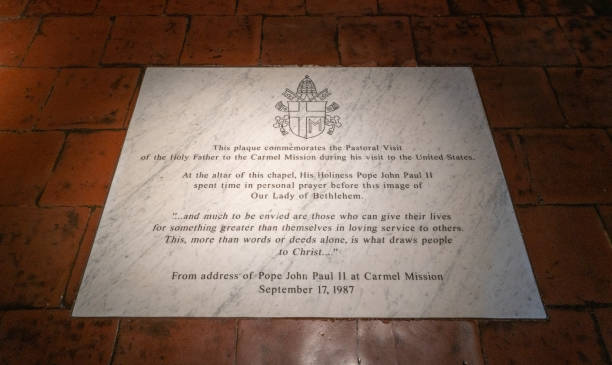 istock Plaque to Pope Johm Paul the Second, Carmel Mission 1187726989