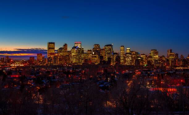 istock Calgary Buildings Glowing At Night 1187727079
