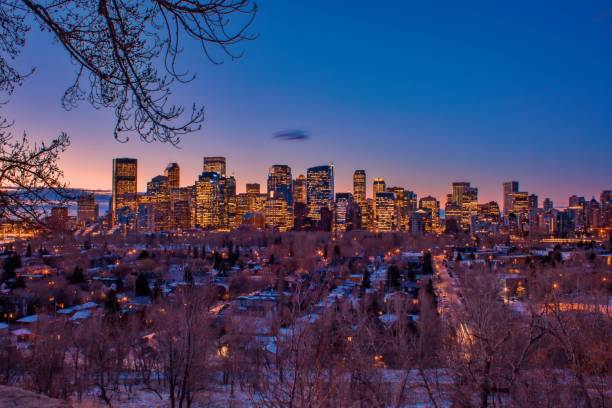 istock Calgary Buildings Glowing At Night 1187727088