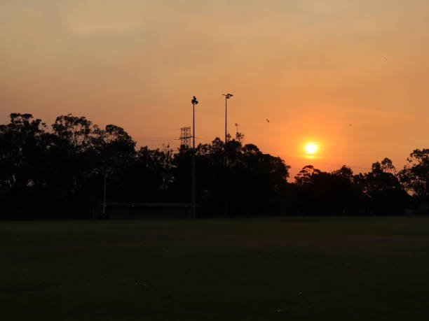 istock Sydney West Sunset Orange colours 1187728895