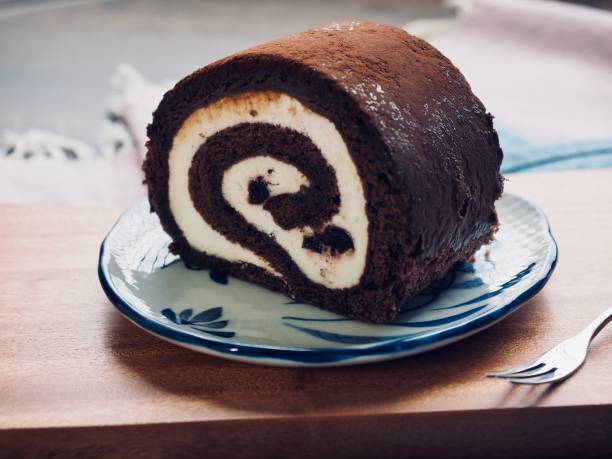 istock homemade Cream Roll Cake, round, cream 1187729819
